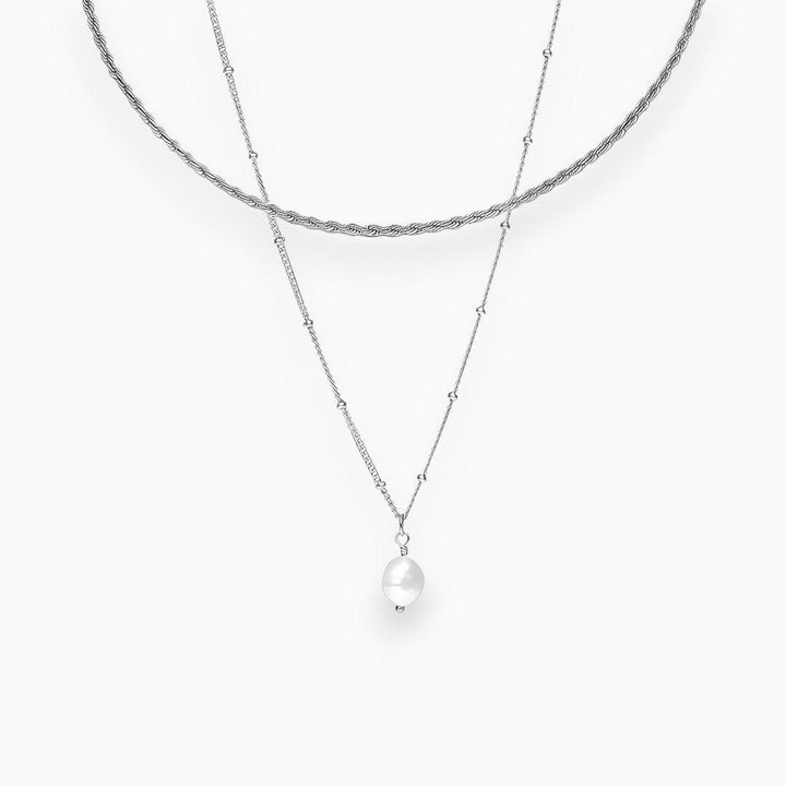Lunelle | Chique Kettingen Set met Parel-Kettingen-Calora-Zilver-Calora