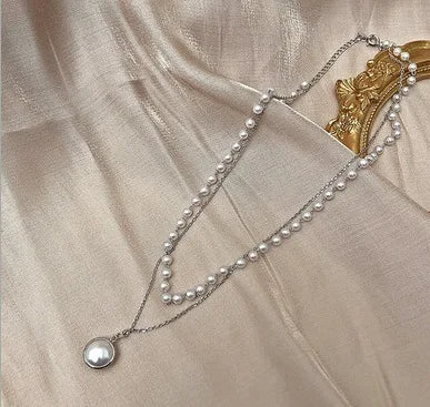 Lunelle | Parel Choker hartjes Ketting voor Vrouwen-Kettingen-Calora-Clairon Zilver-Calora