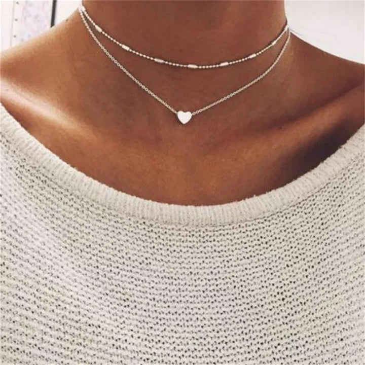Lunelle | Parel Choker hartjes Ketting voor Vrouwen-Kettingen-Calora-Ravelle Goud-Calora