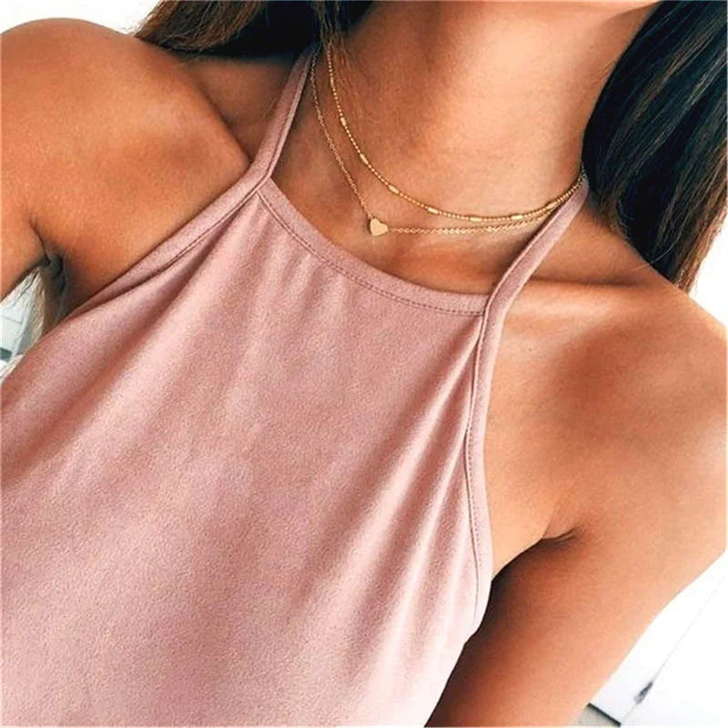 Lunelle | Parel Choker hartjes Ketting voor Vrouwen-Kettingen-Calora-Ravelle Goud-Calora