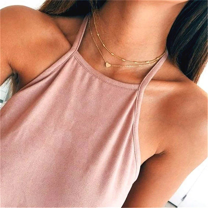 Lunelle | Parel Choker hartjes Ketting voor Vrouwen-Kettingen-Calora-Ravelle Goud-Calora