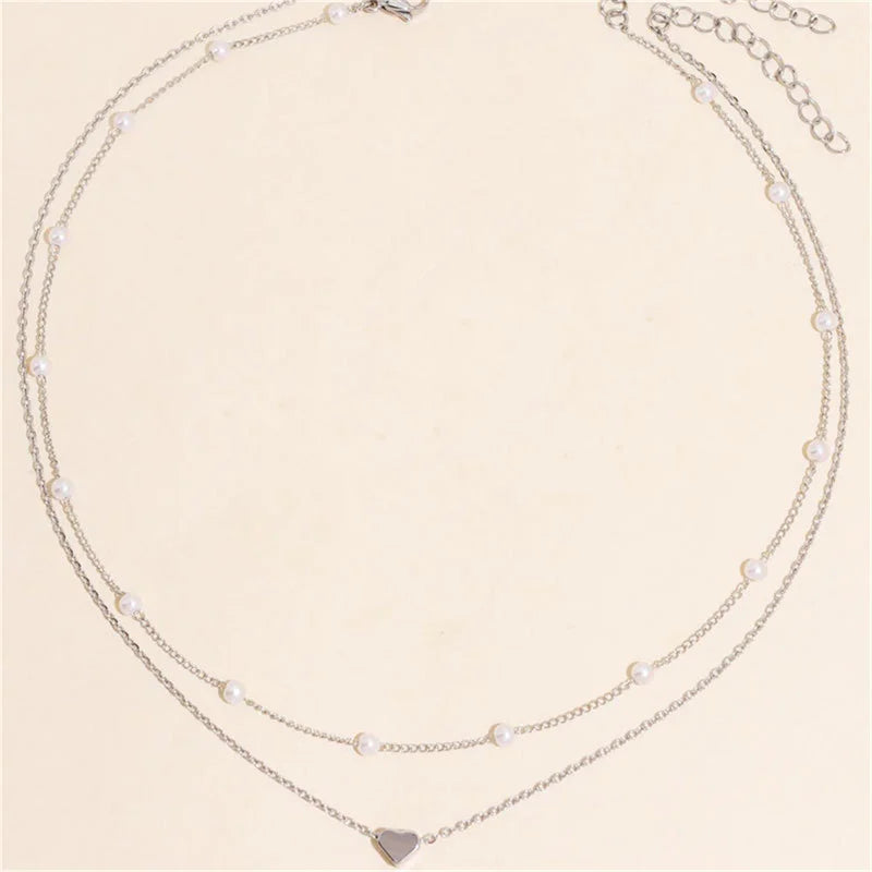Lunelle | Parel Choker hartjes Ketting voor Vrouwen-Kettingen-Calora-Ravelle Goud-Calora