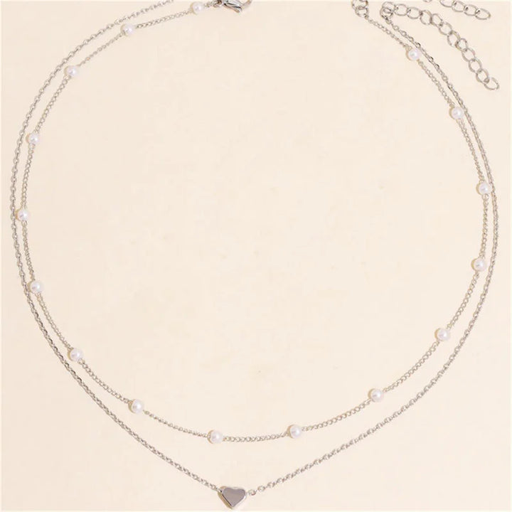 Lunelle | Parel Choker hartjes Ketting voor Vrouwen-Kettingen-Calora-Ravelle Goud-Calora