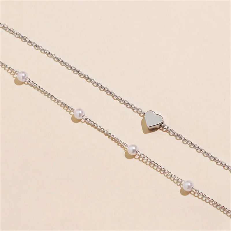 Lunelle | Parel Choker hartjes Ketting voor Vrouwen-Kettingen-Calora-Ravelle Goud-Calora