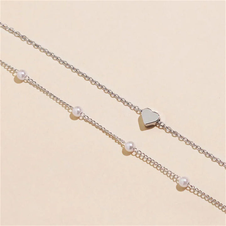 Lunelle | Parel Choker hartjes Ketting voor Vrouwen-Kettingen-Calora-Ravelle Goud-Calora