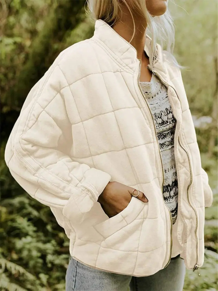Luxe Dames Overgangsjas - Comfortabele Warme Jas voor het Voorjaar-Zomer Jassen-Calora-Beige-S-Calora
