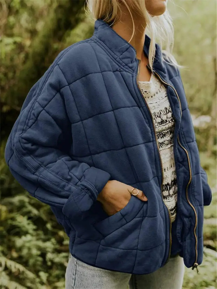 Luxe Dames Overgangsjas - Comfortabele Warme Jas voor het Voorjaar-Zomer Jassen-Calora-Donkerblauw-S-Calora