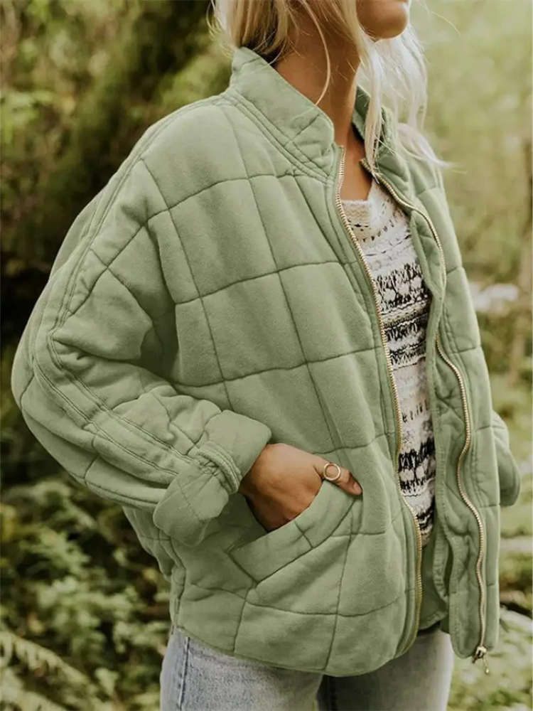 Luxe Dames Overgangsjas - Comfortabele Warme Jas voor het Voorjaar-Zomer Jassen-Calora-Groen-S-Calora