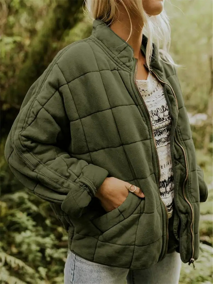 Luxe Dames Overgangsjas - Comfortabele Warme Jas voor het Voorjaar-Zomer Jassen-Calora-Legergroen-S-Calora