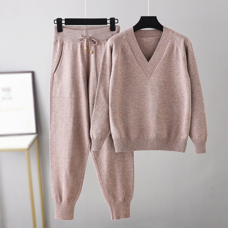 Luxe Designer geïnspireerde Trui Broek Set-Sets & Pakken-Calora-Groen-S-Calora