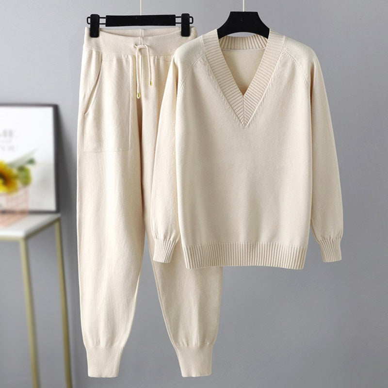 Luxe Designer geïnspireerde Trui Broek Set-Sets & Pakken-Calora-Wit-S-Calora