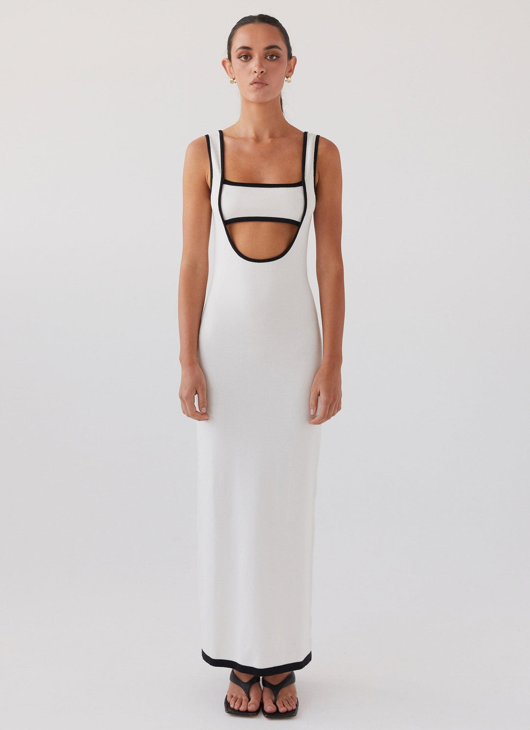 Luxe Elegante maxi feest Jurk met open rug-Feest Jurken-Calora-Wit-XS-Calora