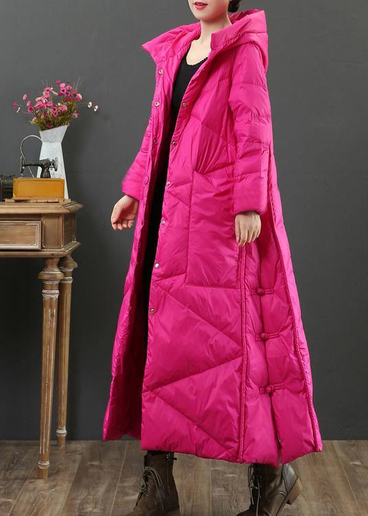 CALORA_ Luxe Loszittende Dames Parka Jas met Capuchon - Warme Winterjas in Rosé