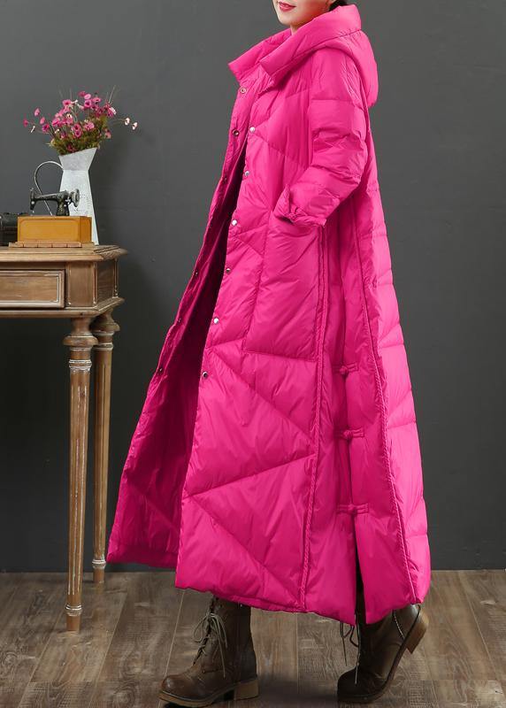 CALORA_ Luxe Loszittende Dames Parka Jas met Capuchon - Warme Winterjas in Rosé