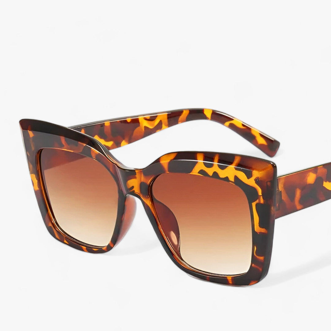 Luxe Oversized Cat Eye Zonnebril voor Dames UV Bescherming-Elektronica/Gadgets-Calora-Luipaard Dubbele Thee-Calora
