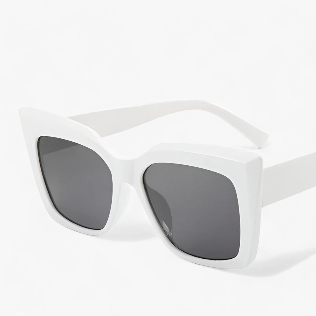 Luxe Oversized Cat Eye Zonnebril voor Dames UV Bescherming-Elektronica/Gadgets-Calora-Wit Grijs-Calora