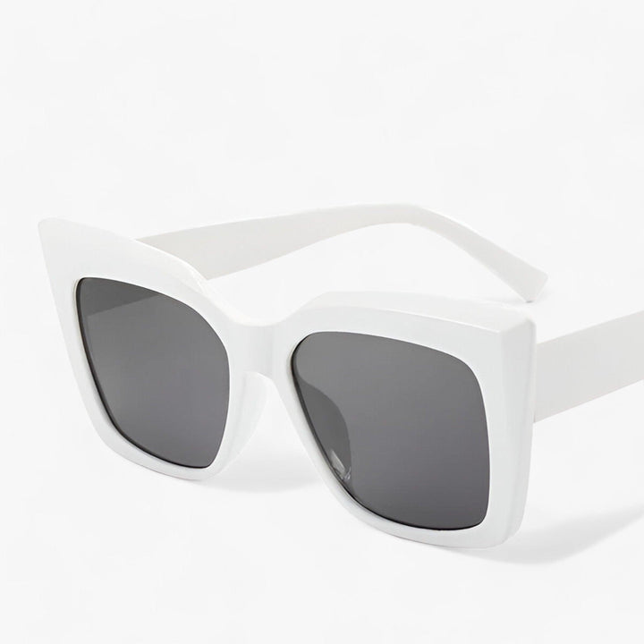 Luxe Oversized Cat Eye Zonnebril voor Dames UV Bescherming-Elektronica/Gadgets-Calora-Wit Grijs-Calora