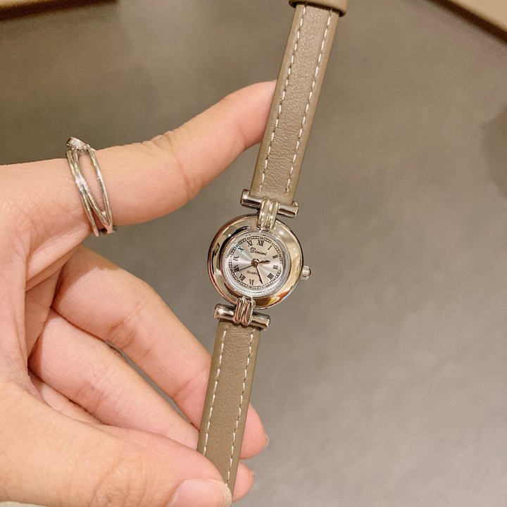 CALORA_ Luxe Retro Dames Horloge met Leren Band