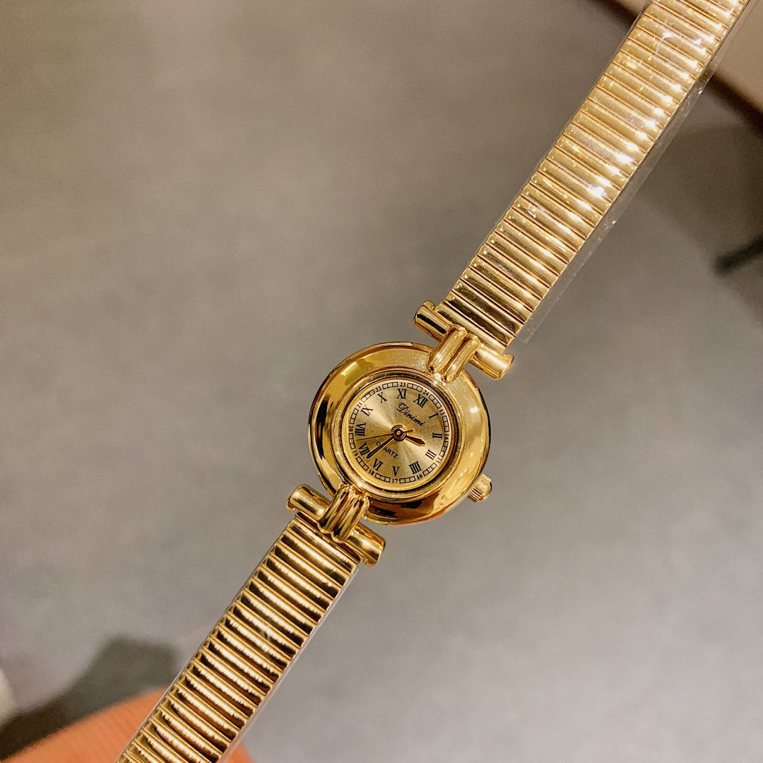 CALORA_ Luxe Retro Dames Horloge met RVS Band