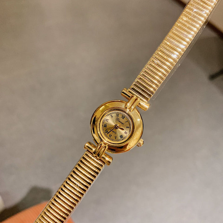 CALORA_ Luxe Retro Dames Horloge met RVS Band