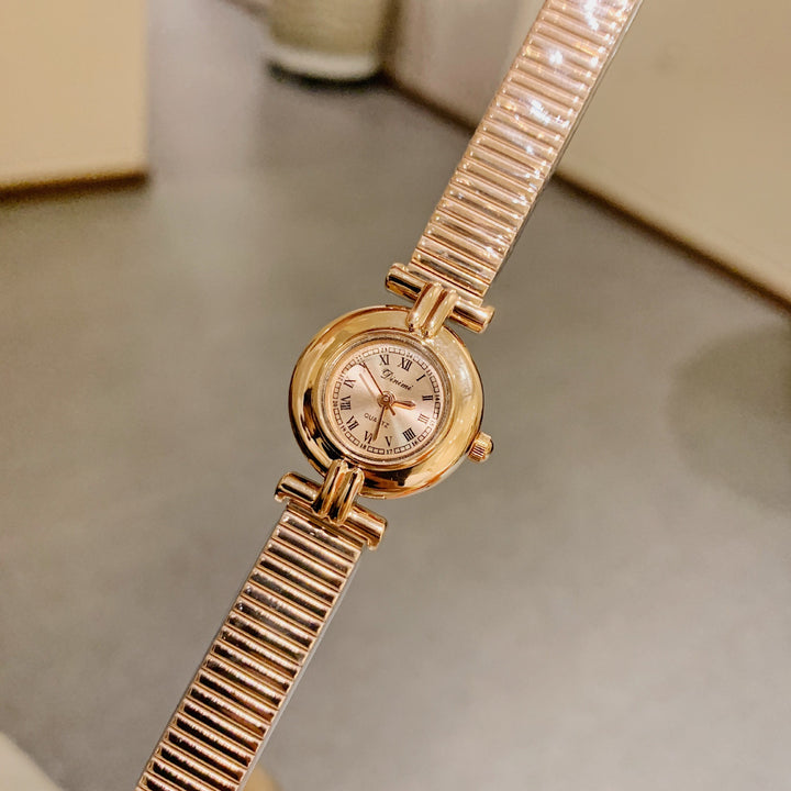 CALORA_ Luxe Retro Dames Horloge met RVS Band