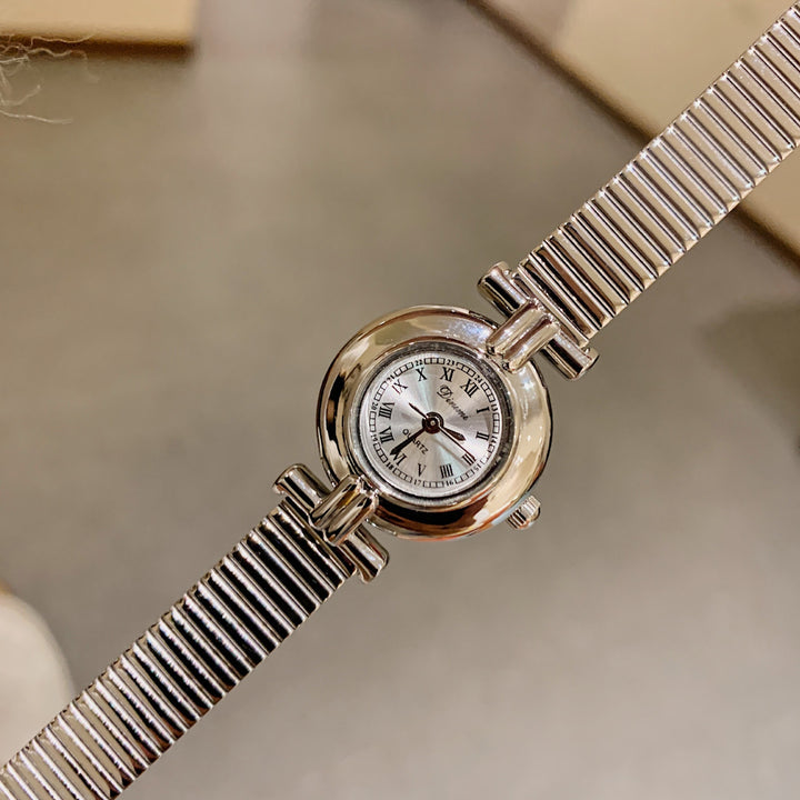 CALORA_ Luxe Retro Dames Horloge met RVS Band