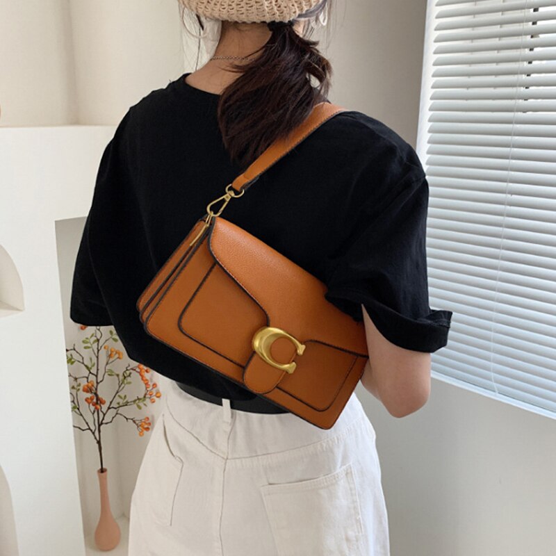 Luxe Stijlvolle Handtas van Vegan Leer-Handtassen-Calora-Zwart-Calora