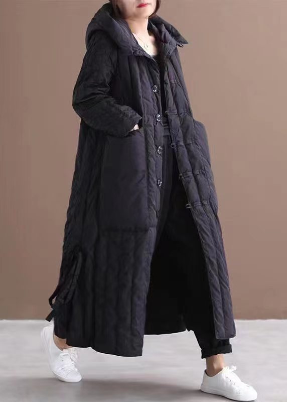 CALORA_ Luxe winterjas Beige capuchon met grote zakken in plus maat