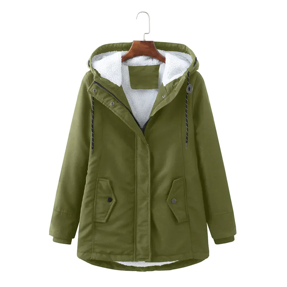 Lyla | Winterparka dames warme katoenen jas-Zomer Jassen-Calora-Bourgondië-S-Calora