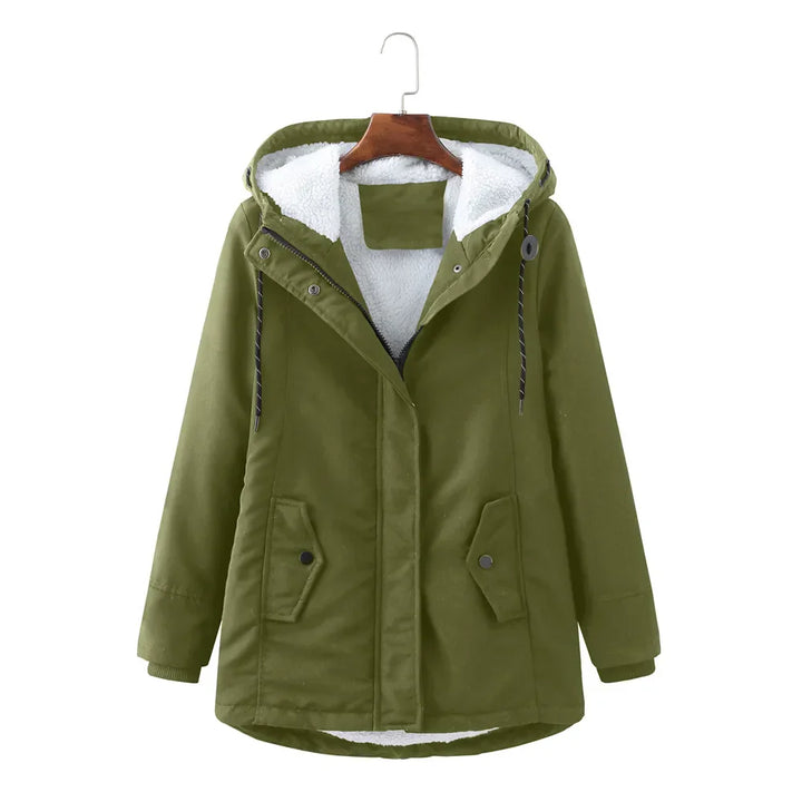 Lyla | Winterparka dames warme katoenen jas-Zomer Jassen-Calora-Bourgondië-S-Calora