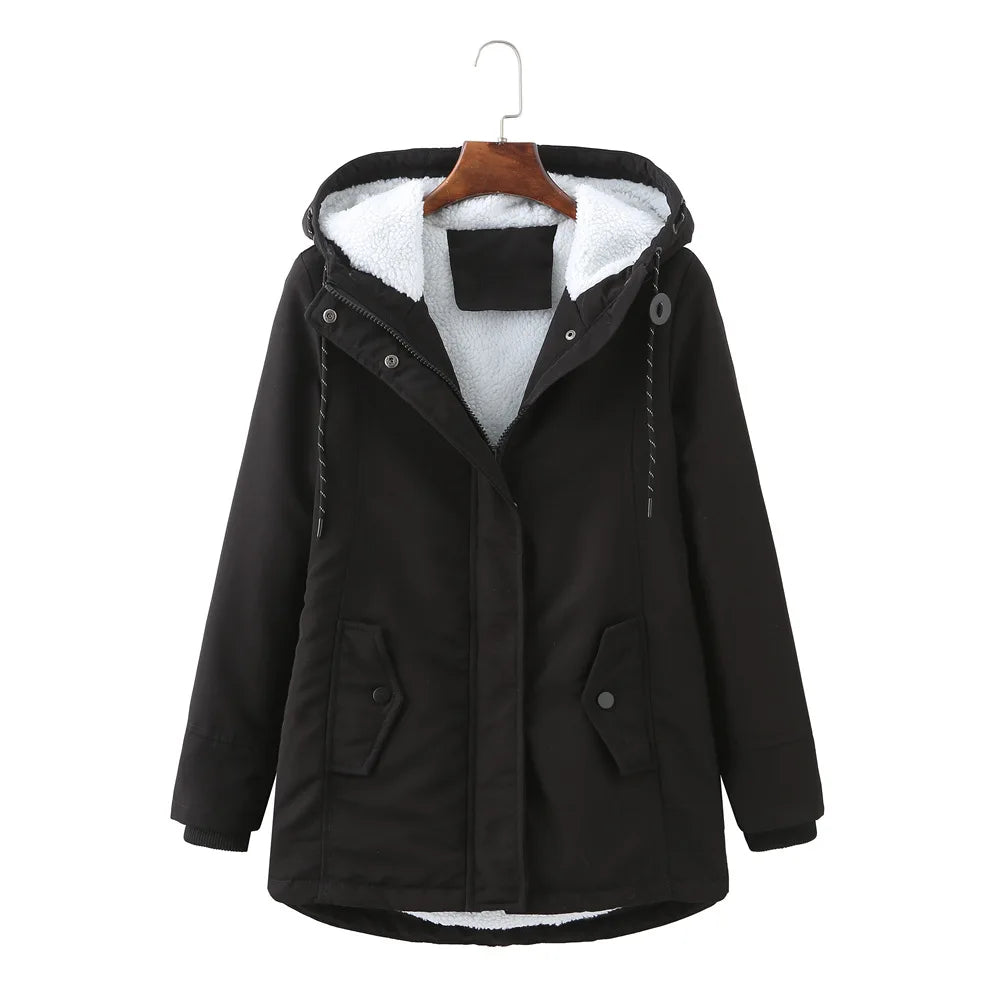 Lyla | Winterparka dames warme katoenen jas-Zomer Jassen-Calora-Bourgondië-S-Calora