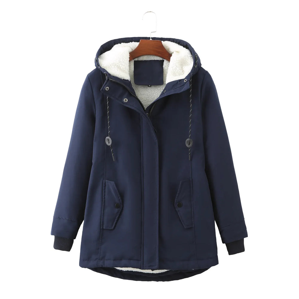 Lyla | Winterparka dames warme katoenen jas-Zomer Jassen-Calora-Bourgondië-S-Calora