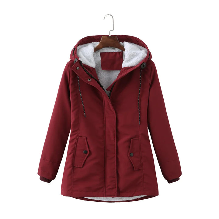 Lyla | Winterparka dames warme katoenen jas-Zomer Jassen-Calora-Bourgondië-S-Calora