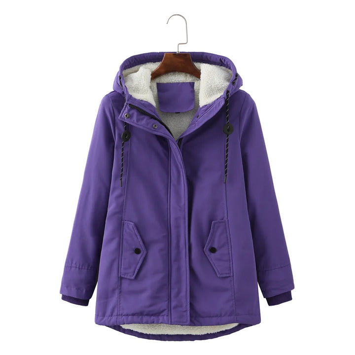 Lyla | Winterparka dames warme katoenen jas-Zomer Jassen-Calora-Paars-S-Calora