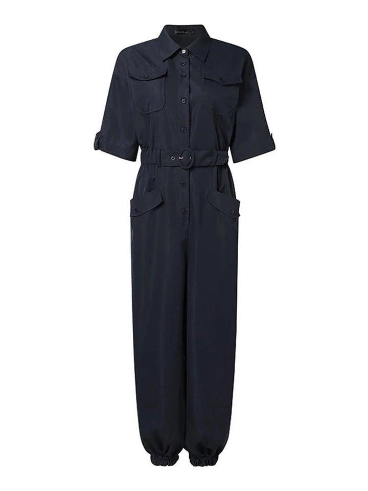 Lynn | Cargo Jumpsuit Dames-Jumpsuits-Calora-Donker Groen-S-Calora