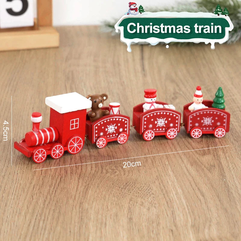 Magische Houten Kerstmis Trein Decoratie-Home Decor-Calora-3 Stuks Set-Calora