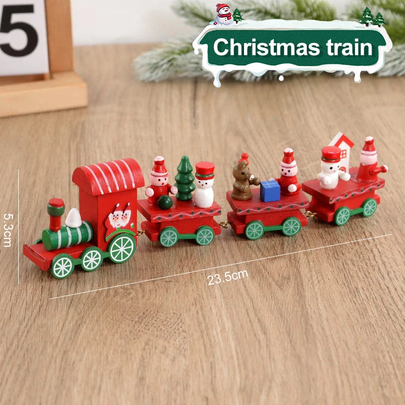 Magische Houten Kerstmis Trein Decoratie-Home Decor-Calora-3 Stuks Set-Calora