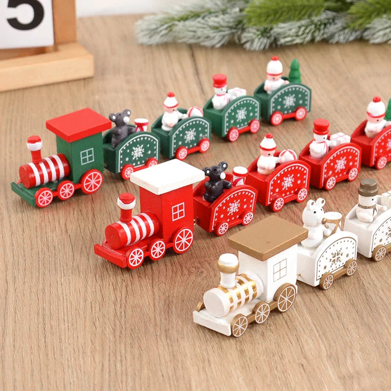 Magische Houten Kerstmis Trein Decoratie-Home Decor-Calora-3 Stuks Set-Calora