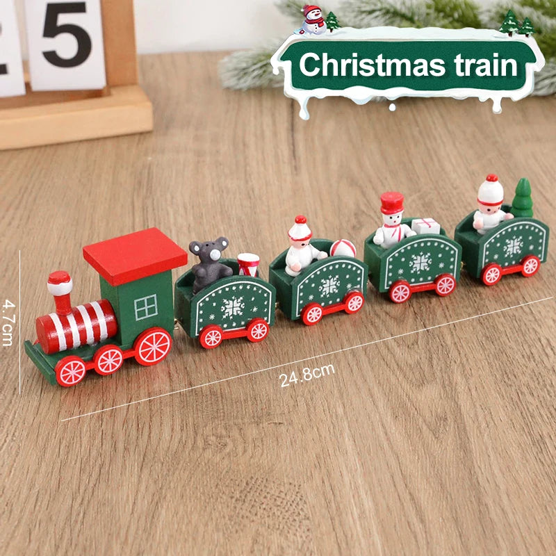 Magische Houten Kerstmis Trein Decoratie-Home Decor-Calora-3 Stuks Set-Calora