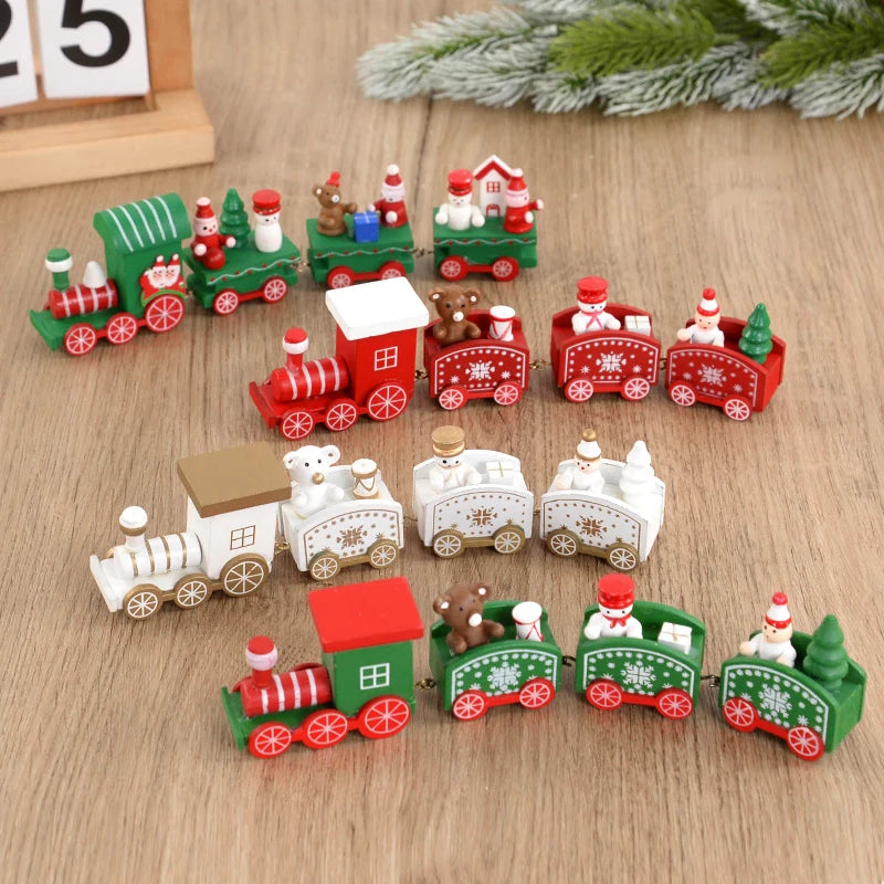 Magische Houten Kerstmis Trein Decoratie-Home Decor-Calora-3 Stuks Set-Calora