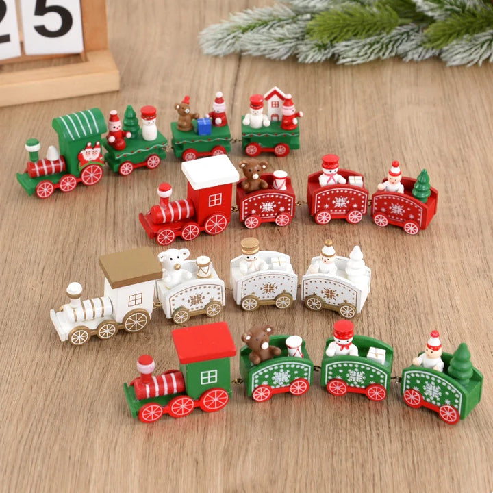 Magische Houten Kerstmis Trein Decoratie-Home Decor-Calora-3 Stuks Set-Calora