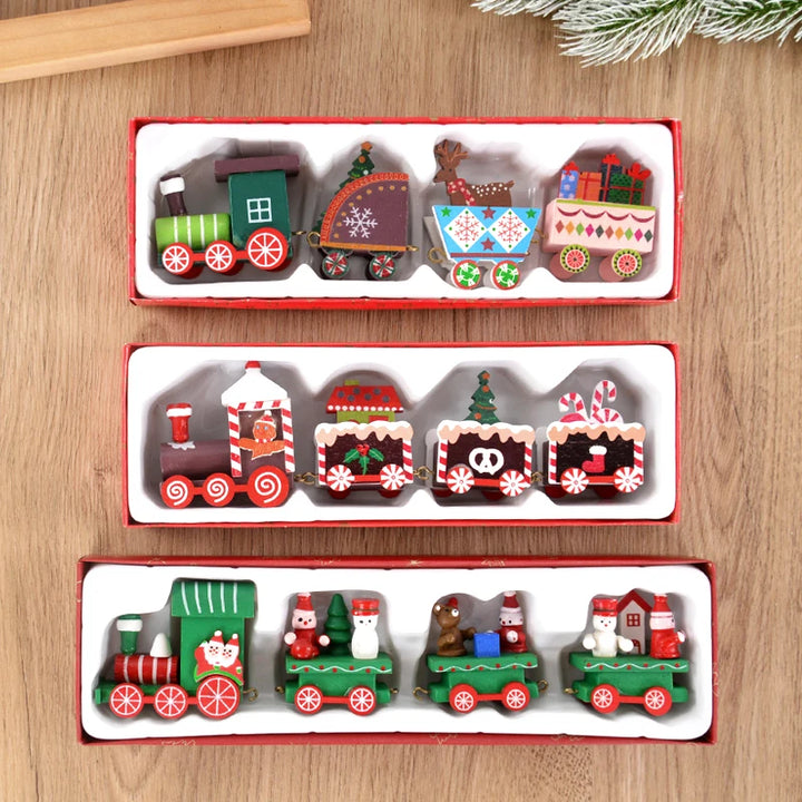 Magische Houten Kerstmis Trein Decoratie-Home Decor-Calora-3 Stuks Set-Calora