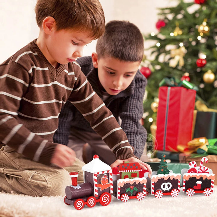 Magische Houten Kerstmis Trein Decoratie-Home Decor-Calora-3 Stuks Set-Calora