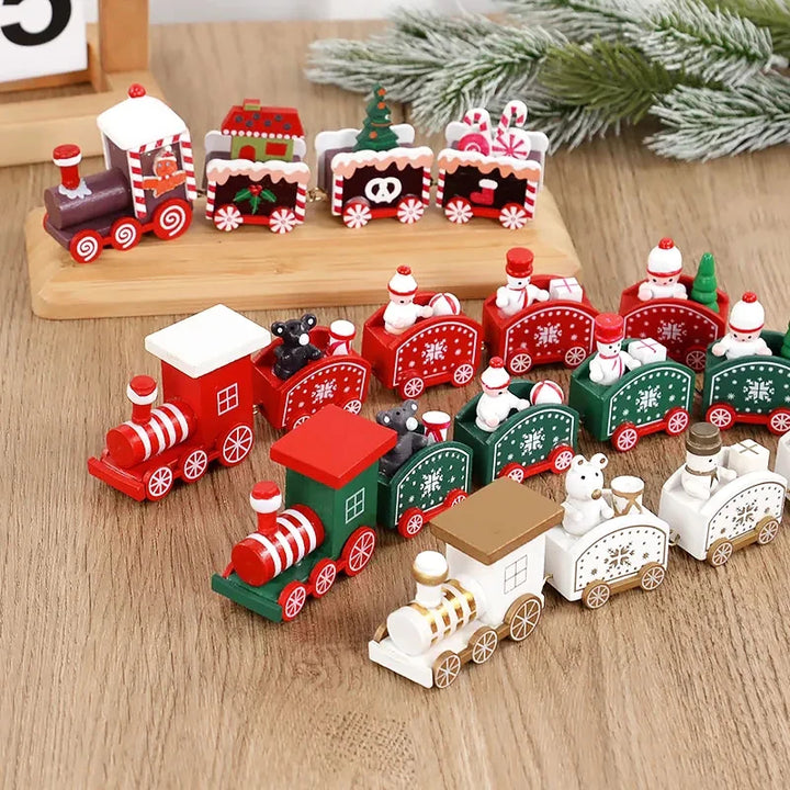 Magische Houten Kerstmis Trein Decoratie-Home Decor-Calora-3 Stuks Set-Calora
