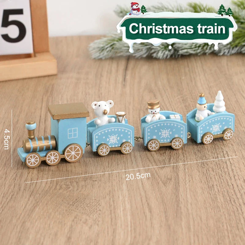 Magische Houten Kerstmis Trein Decoratie-Home Decor-Calora-Blauw-Calora