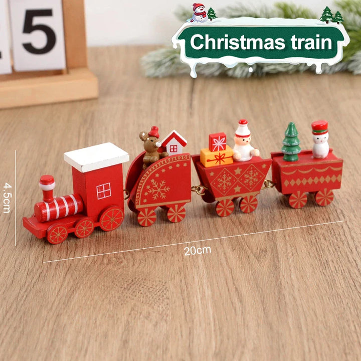 Magische Houten Kerstmis Trein Decoratie-Home Decor-Calora-Rood-Calora
