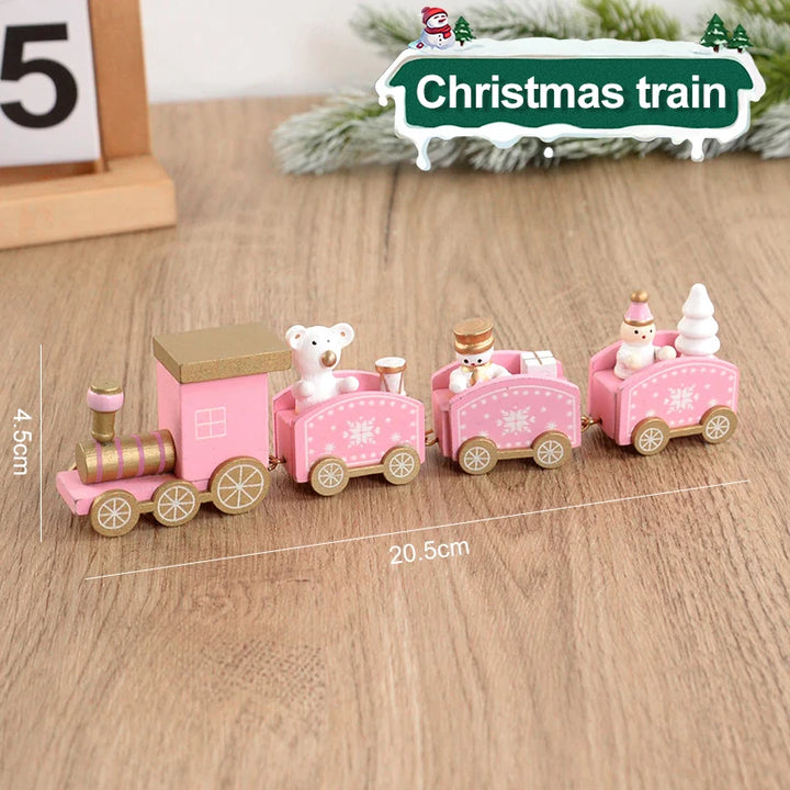 Magische Houten Kerstmis Trein Decoratie-Home Decor-Calora-Roze-Calora