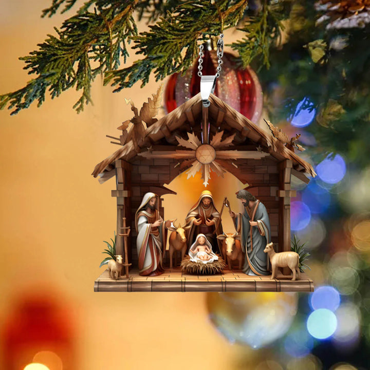 Magische Kerststal hanger voor in de kerstboom-Home Decor-Calora-Herder-Calora