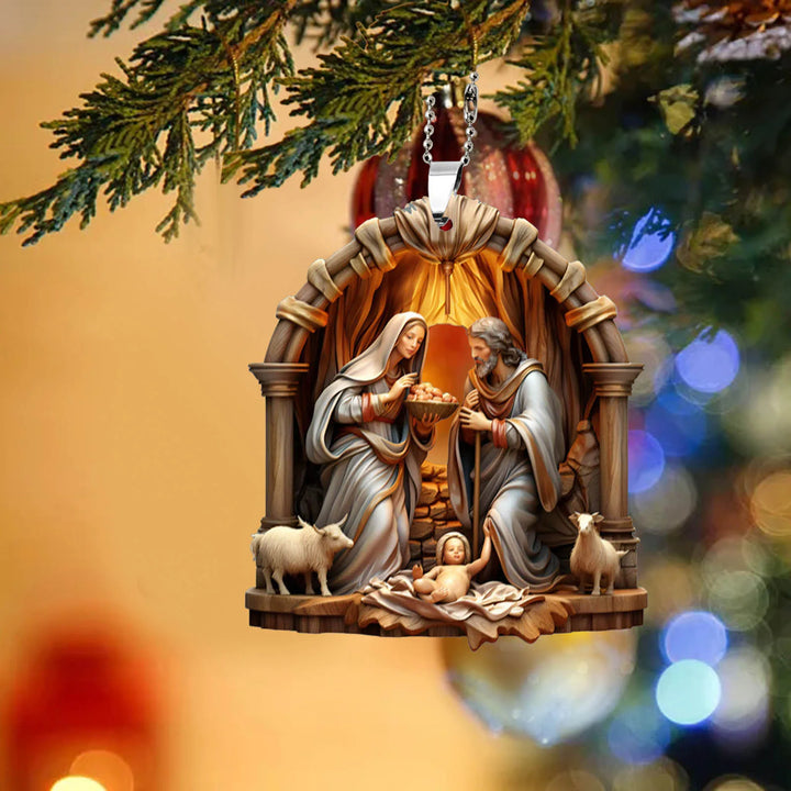 Magische Kerststal hanger voor in de kerstboom-Home Decor-Calora-Jozef-Calora