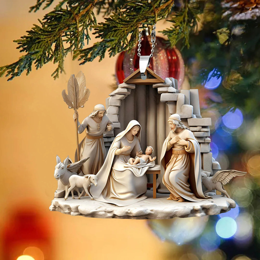 Magische Kerststal hanger voor in de kerstboom-Home Decor-Calora-Maria-Calora